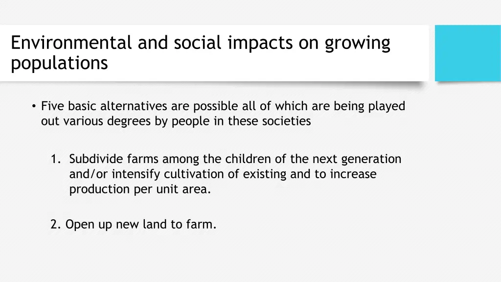 environmental and social impacts on growing