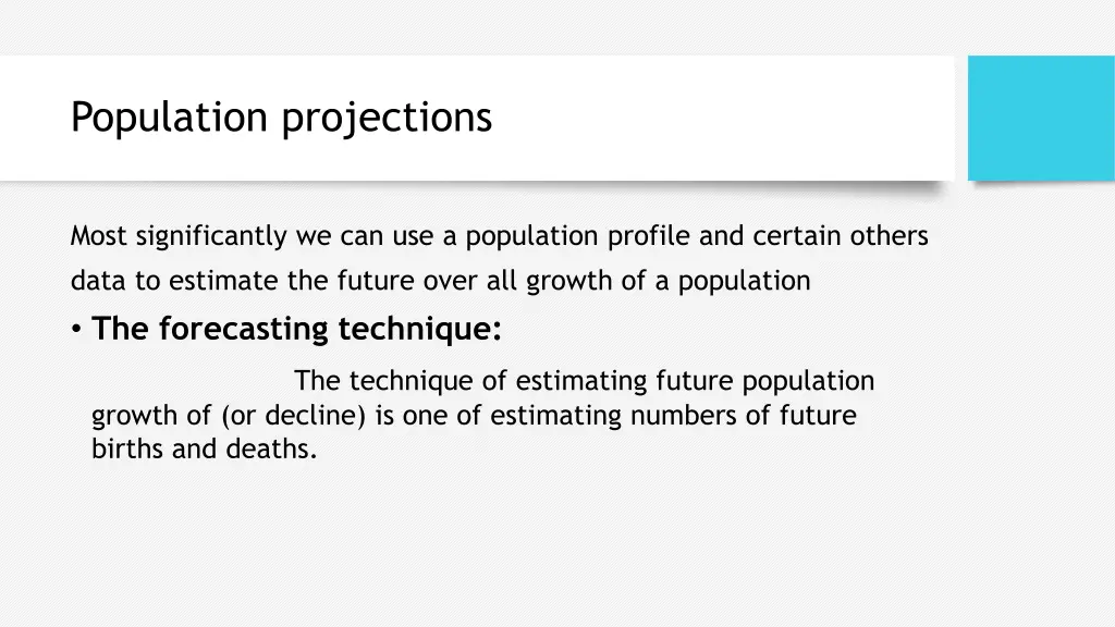 population projections