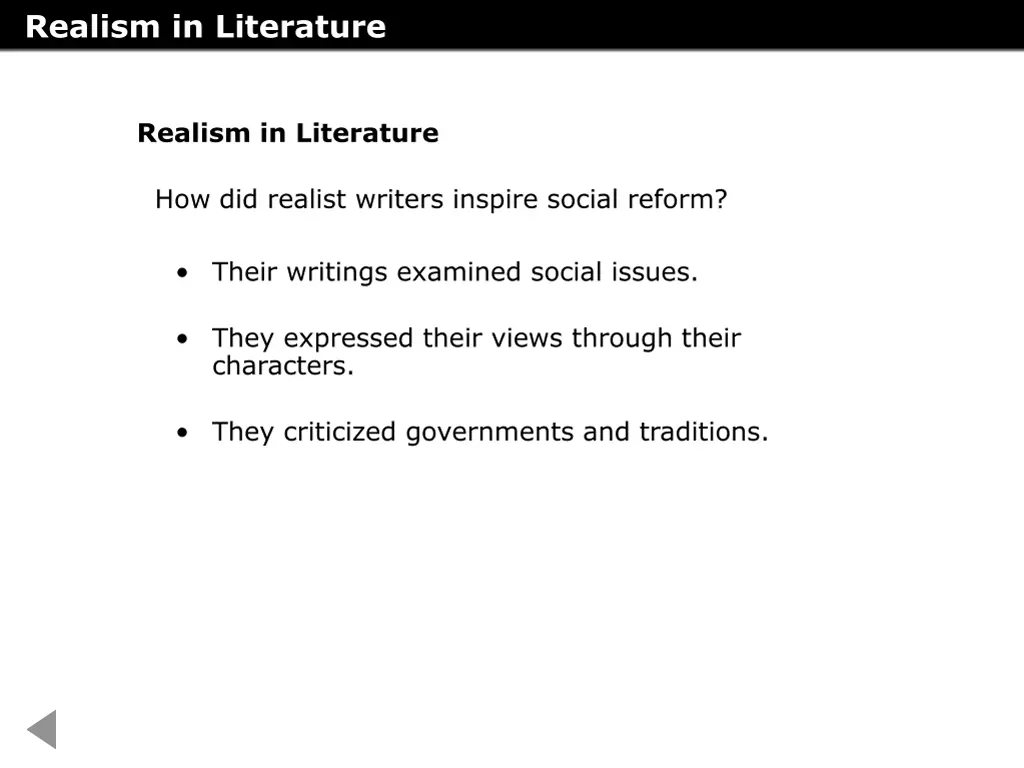 realism in literature