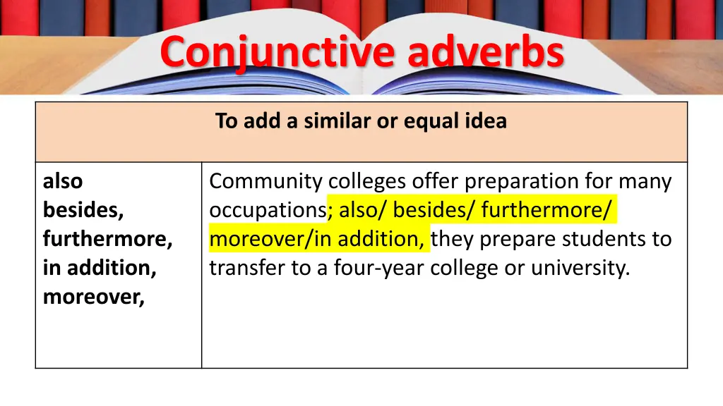 conjunctive adverbs