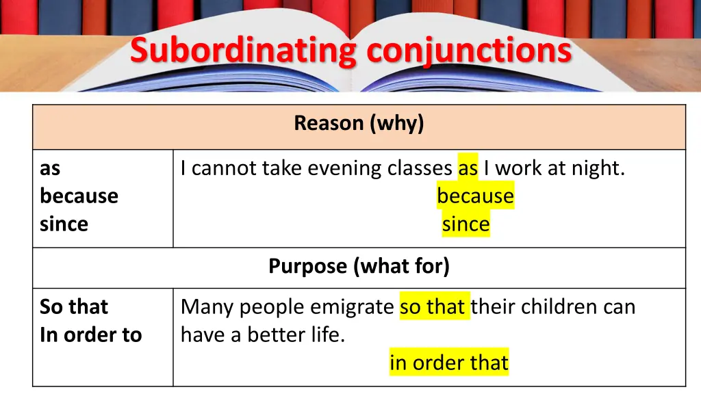 subordinating conjunctions