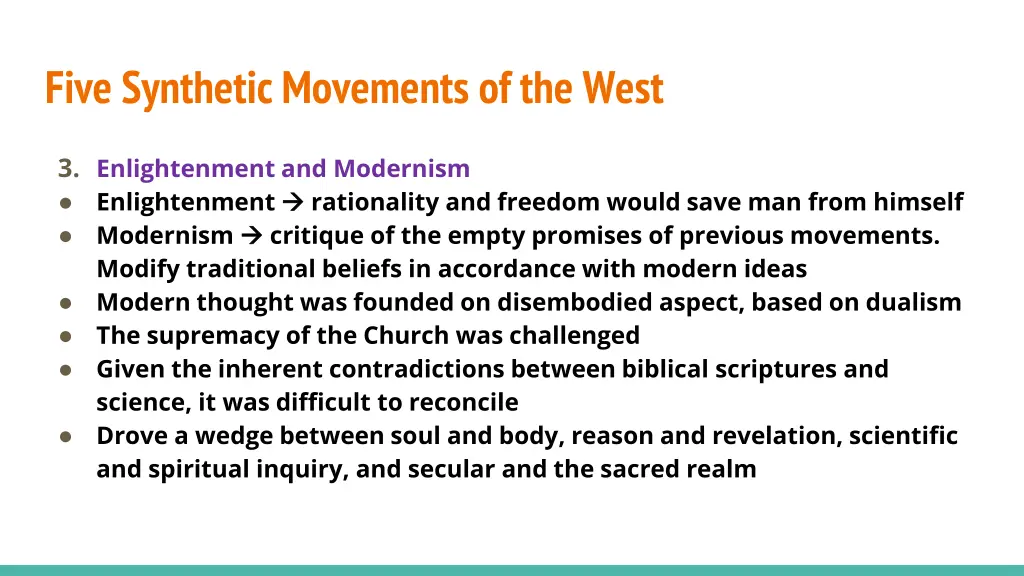 five synthetic movements of the west 2