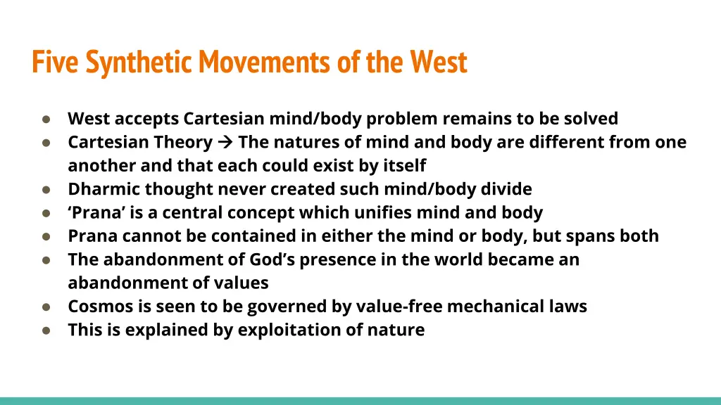 five synthetic movements of the west 3