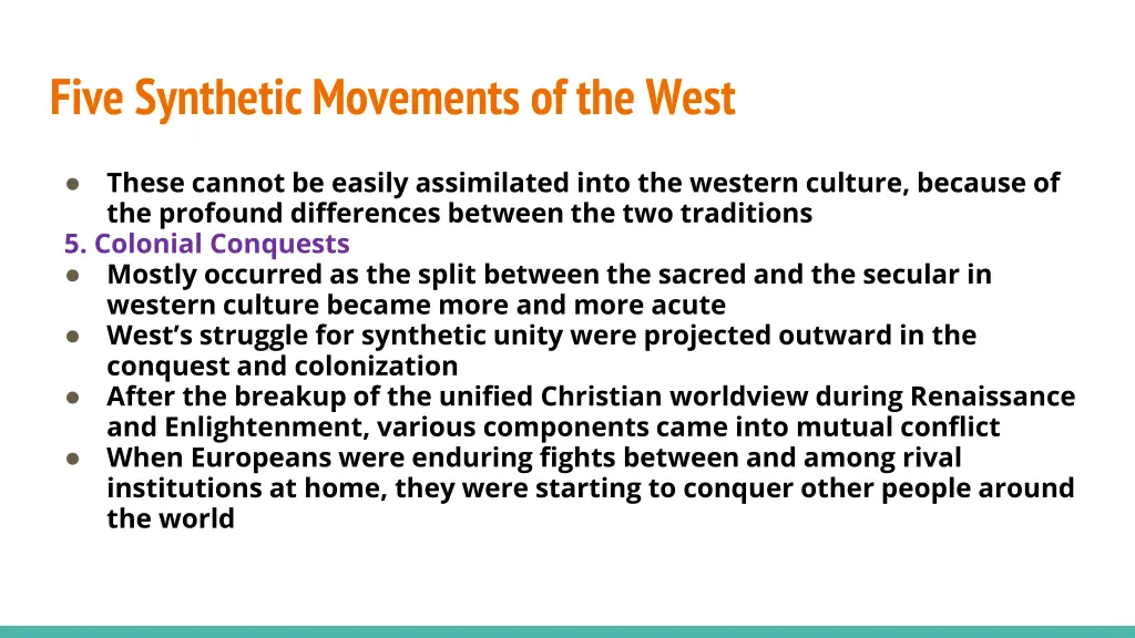 five synthetic movements of the west 5