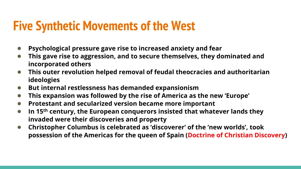 five synthetic movements of the west 6