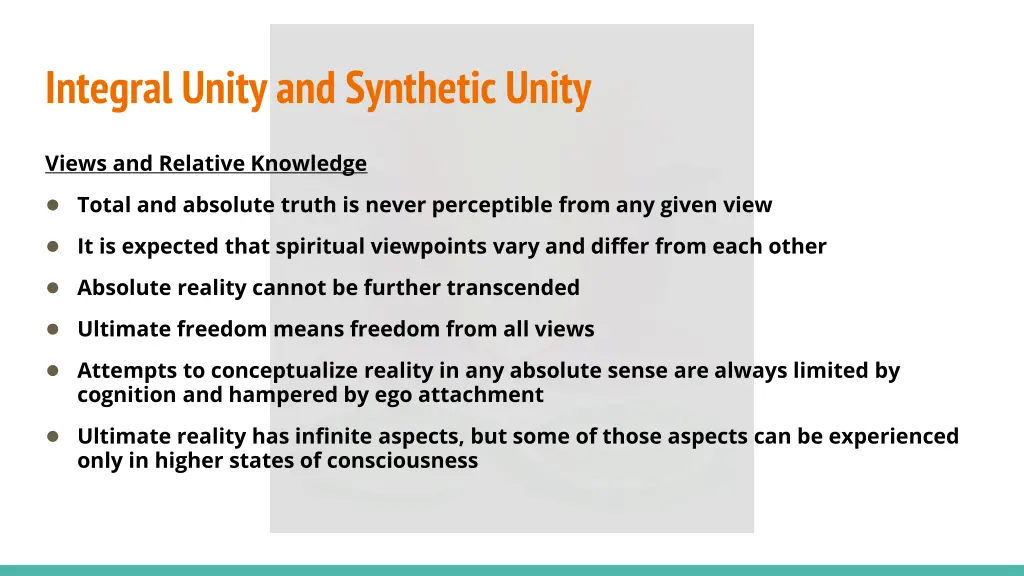 integral unity and synthetic unity 7