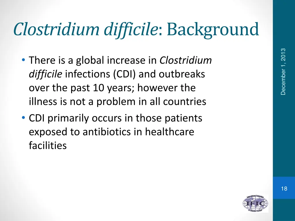 clostridium difficile background