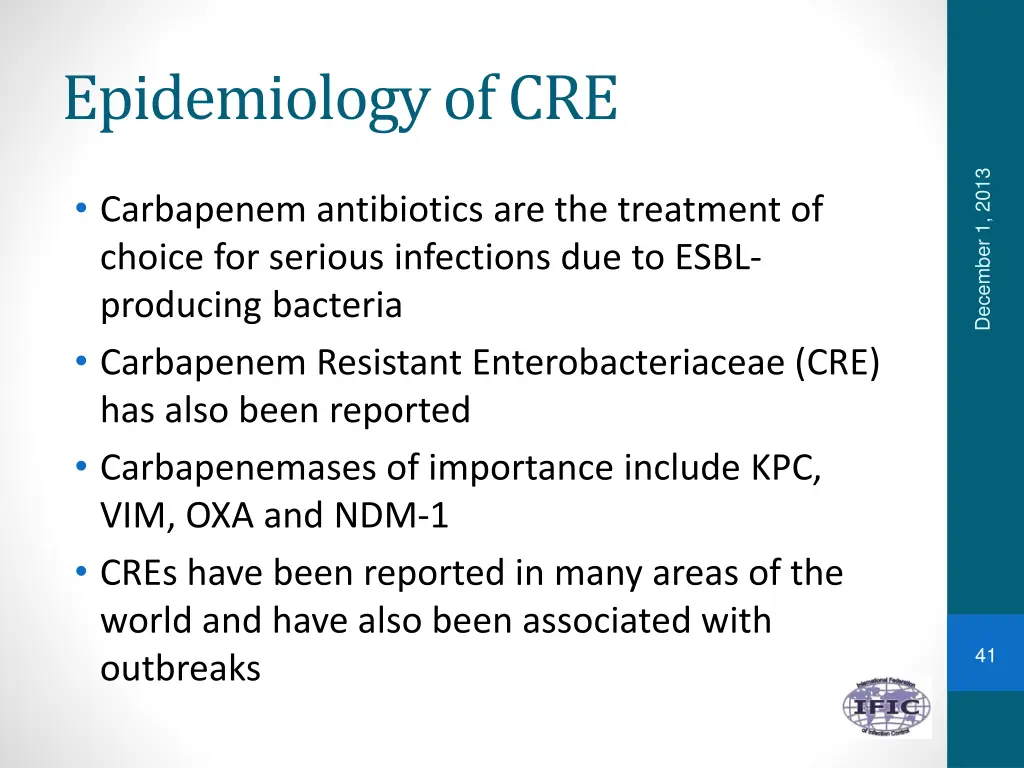 epidemiologyof cre