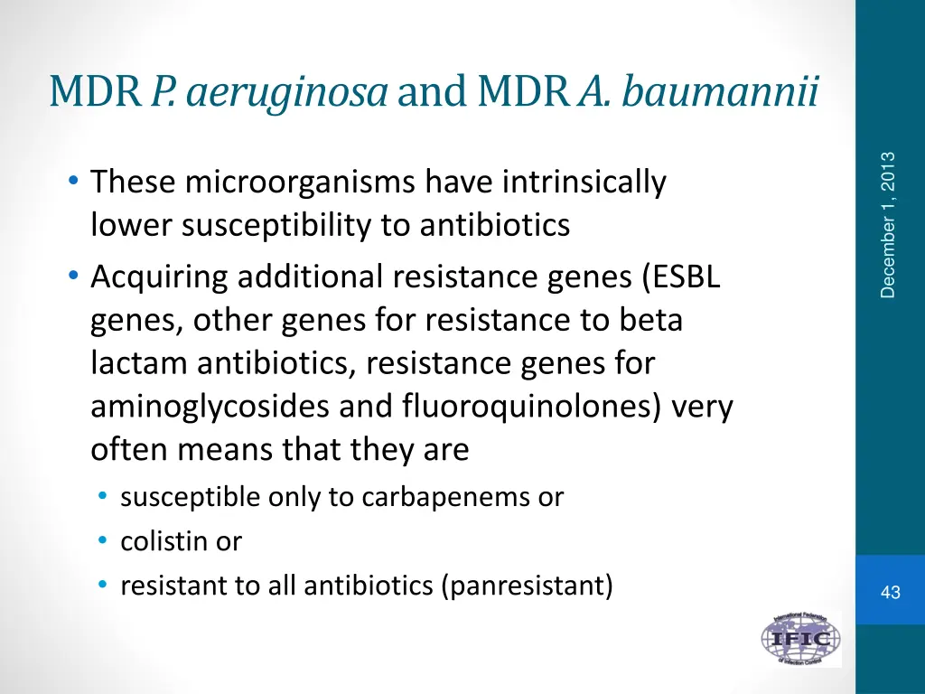 mdr p aeruginosa and mdr a baumannii