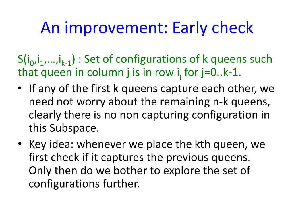 an improvement early check