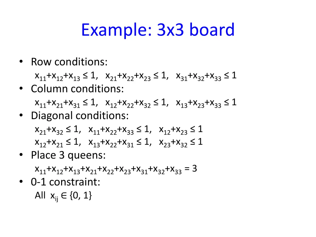 example 3x3 board