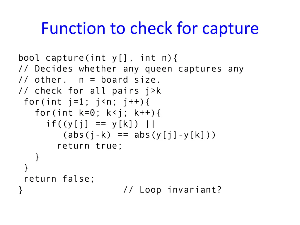 function to check for capture