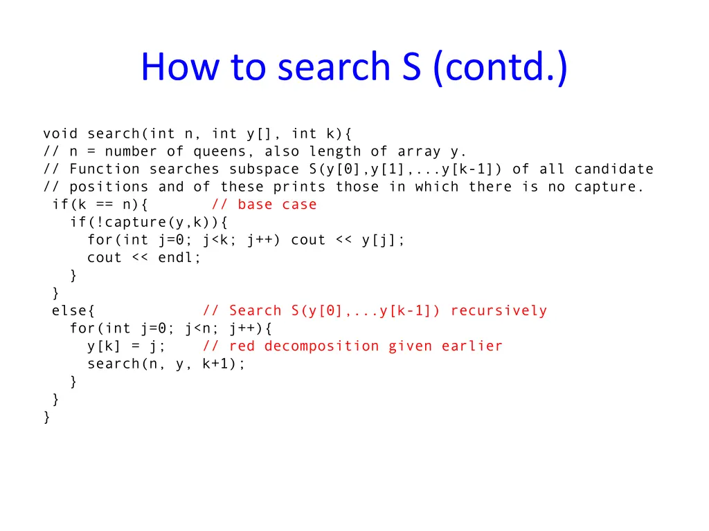 how to search s contd