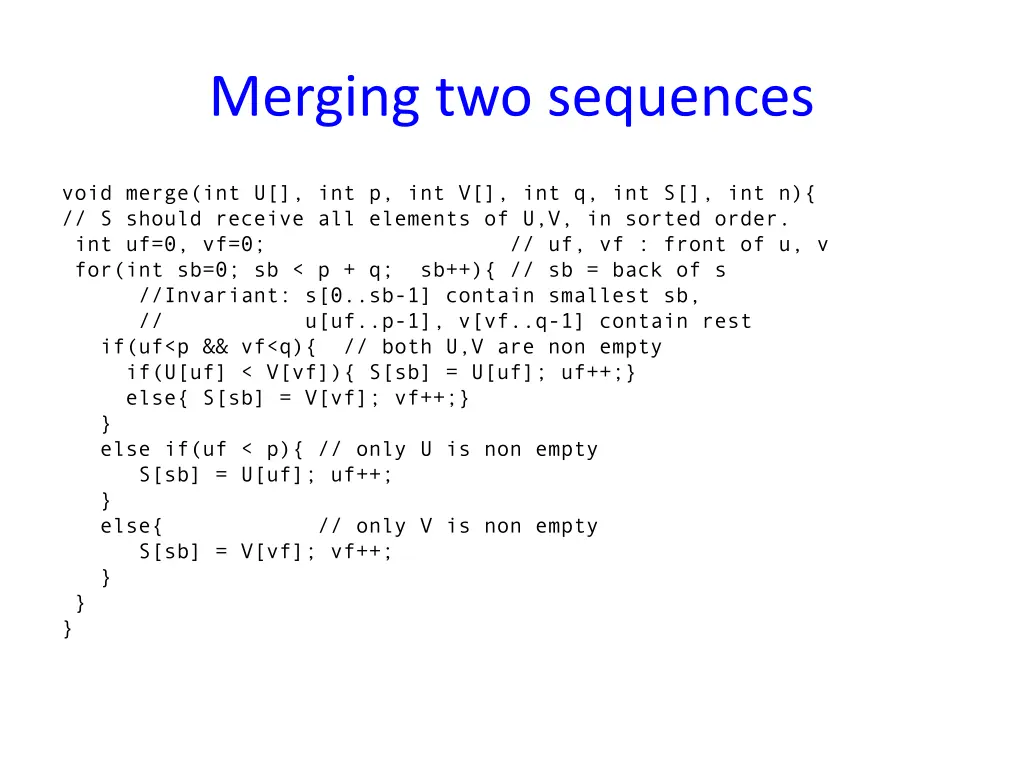 merging two sequences