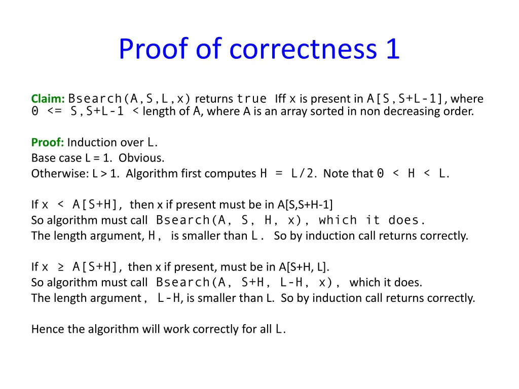 proof of correctness 1