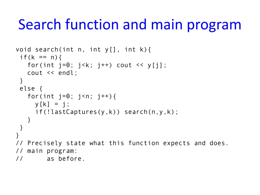 search function and main program