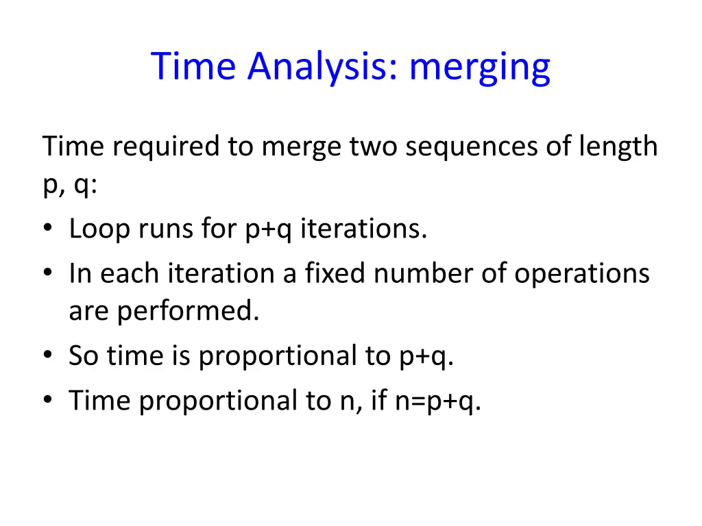 time analysis merging