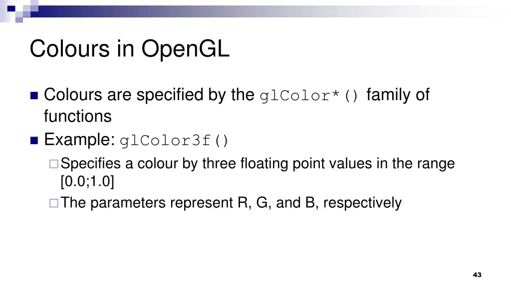 colours in opengl 2