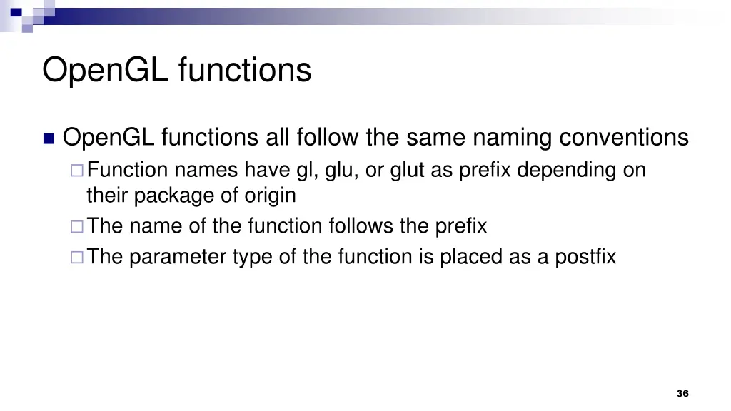 opengl functions