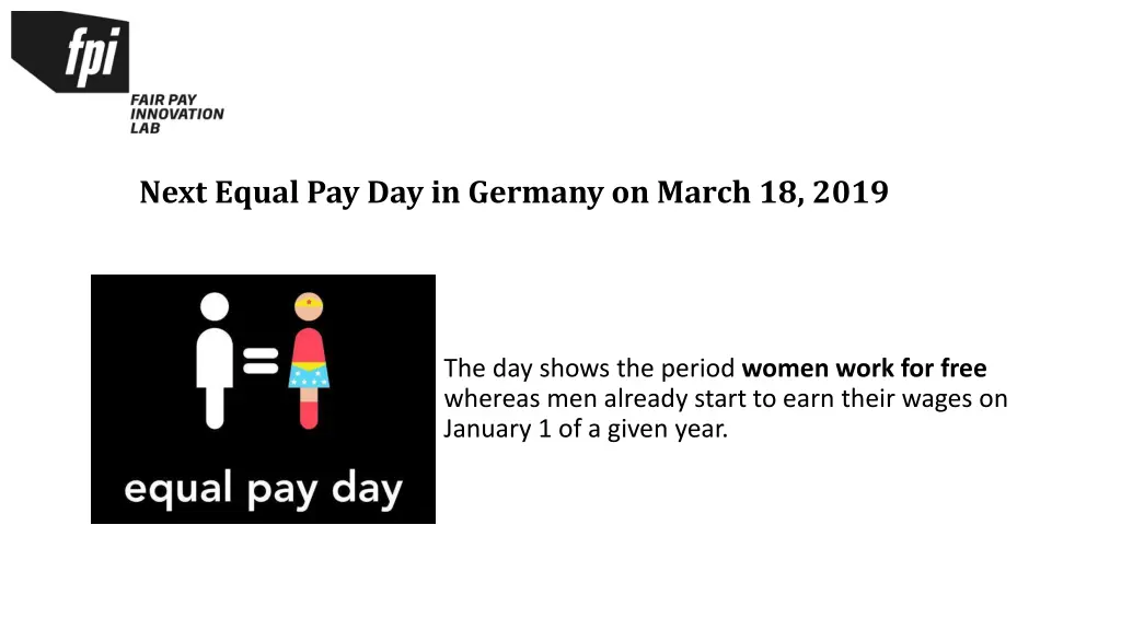 next equal pay day in germany on march 18 2019