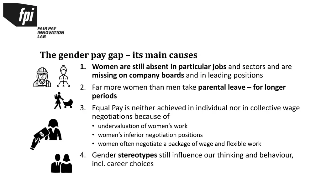 the gender pay gap its main causes 1 women