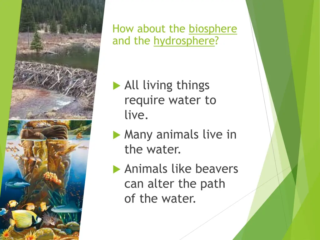 how about the biosphere and the hydrosphere