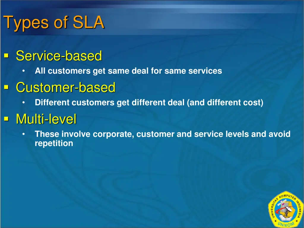 types of sla