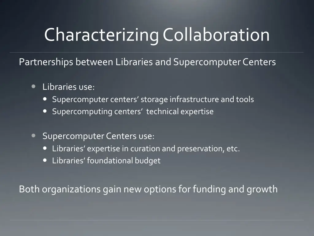 characterizing collaboration