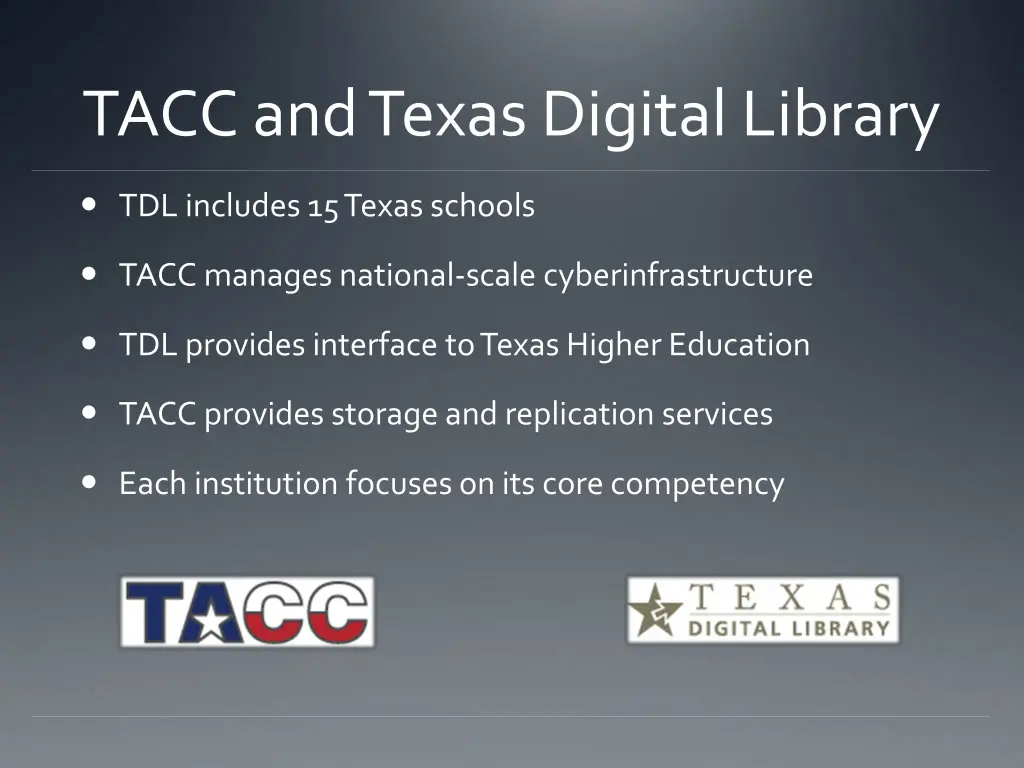 tacc and texas digital library