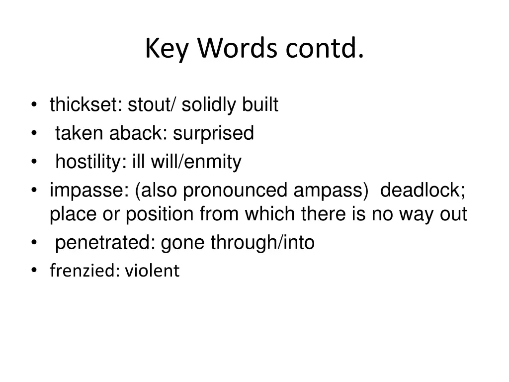 key words contd 1