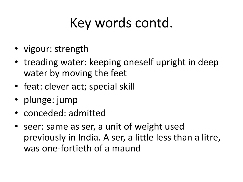 key words contd 4