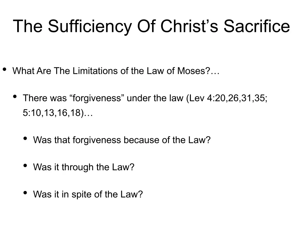 the sufficiency of christ s sacrifice 1