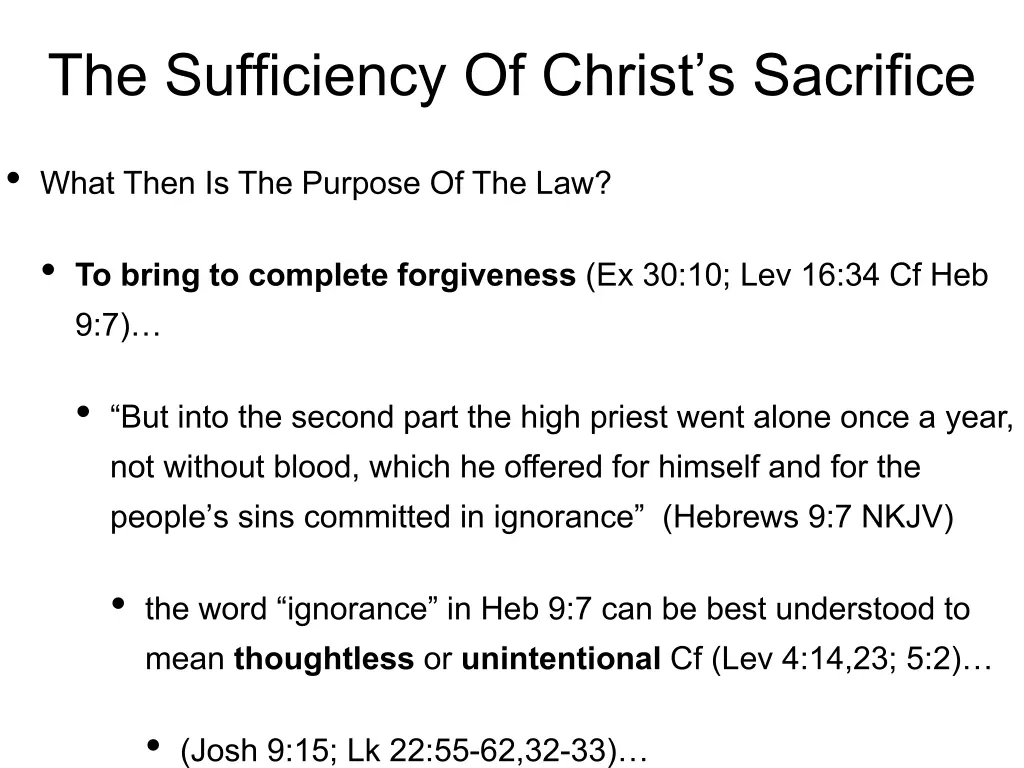 the sufficiency of christ s sacrifice 10