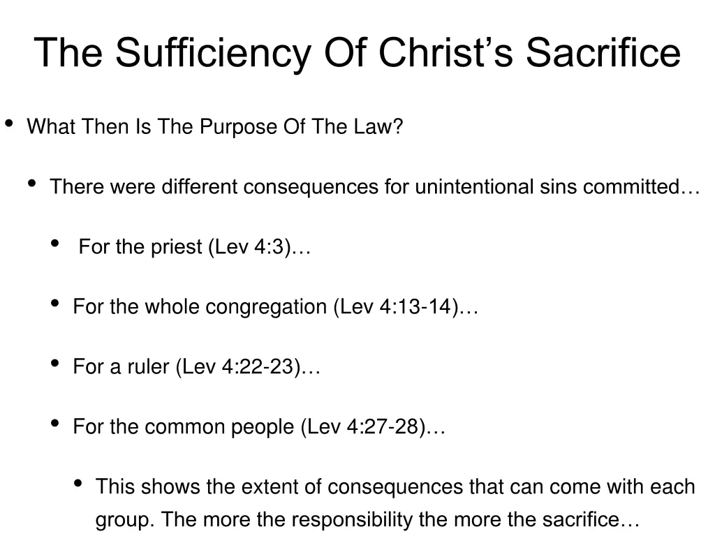 the sufficiency of christ s sacrifice 11