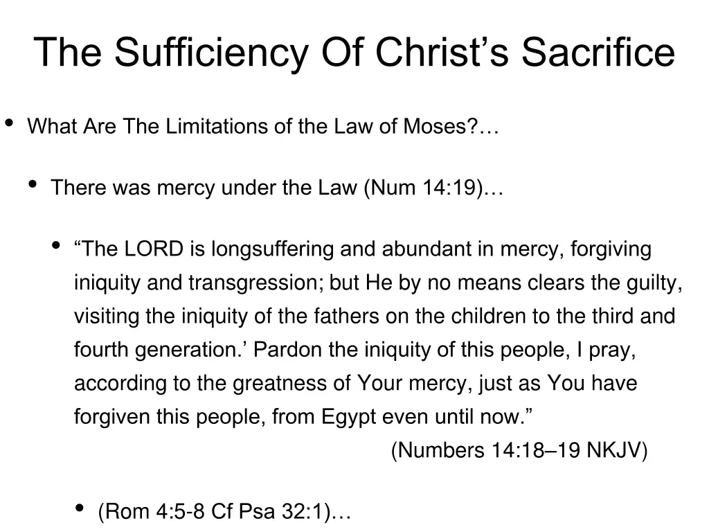 the sufficiency of christ s sacrifice 2