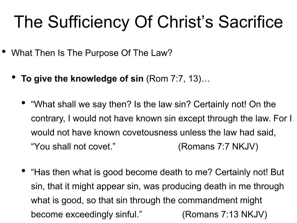 the sufficiency of christ s sacrifice 8