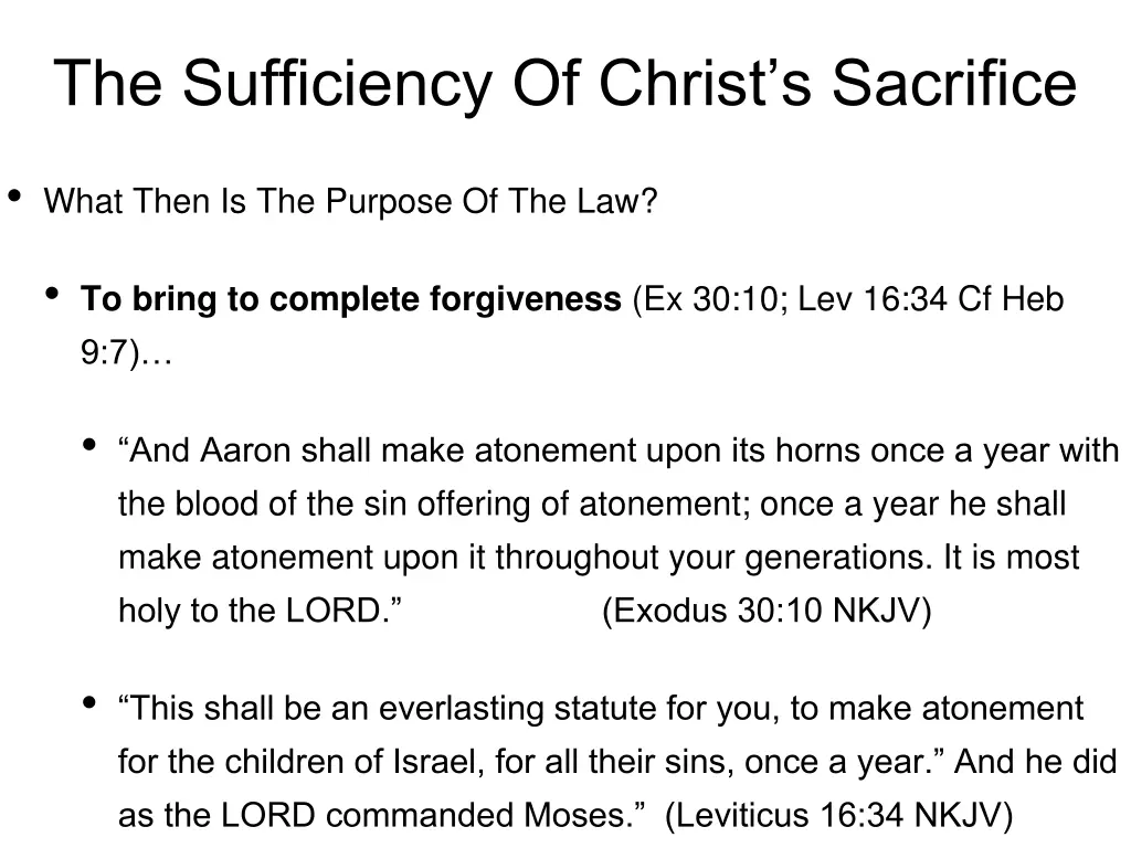 the sufficiency of christ s sacrifice 9