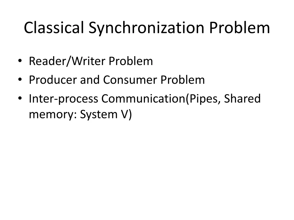 classical synchronization problem