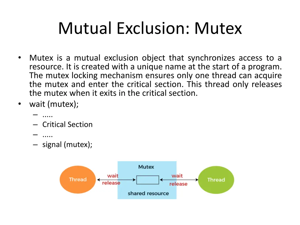 mutual exclusion mutex