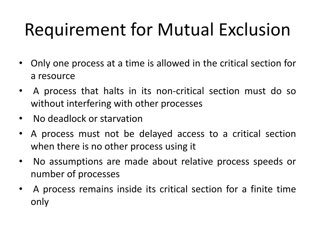 requirement for mutual exclusion