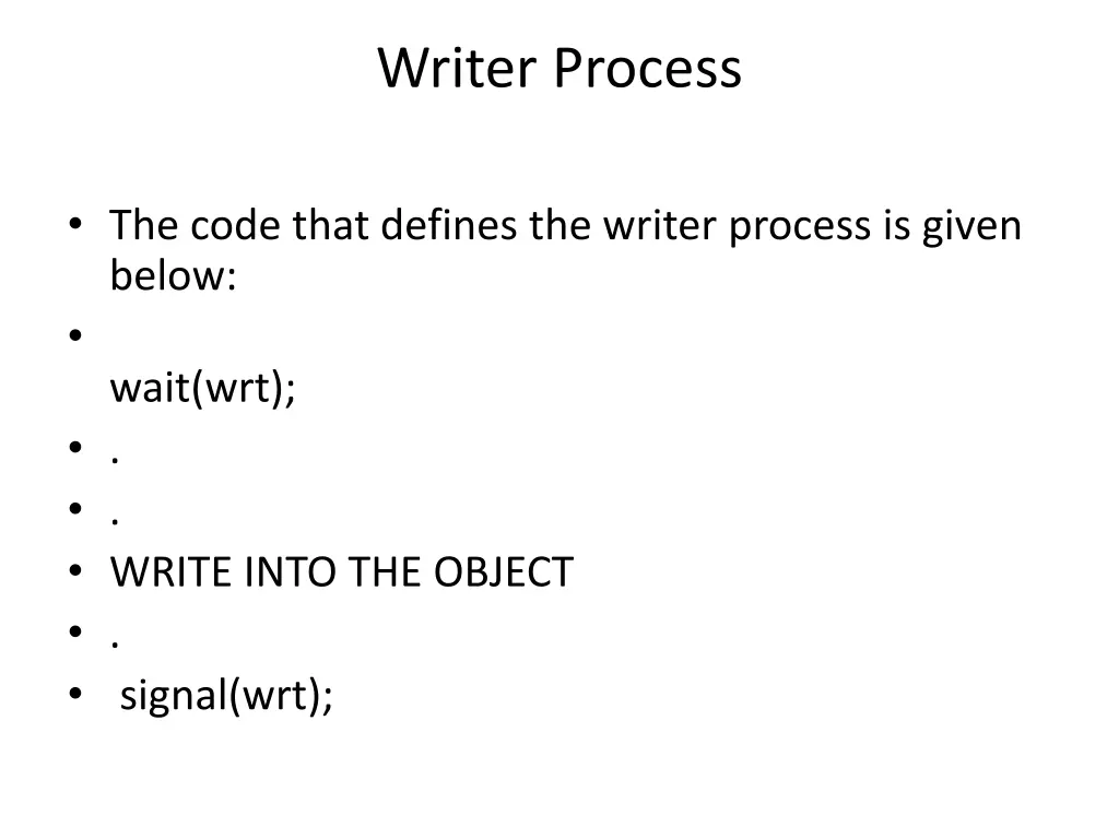 writer process