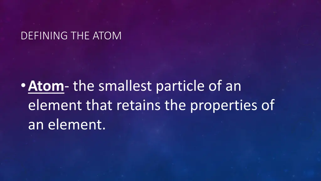 defining the atom