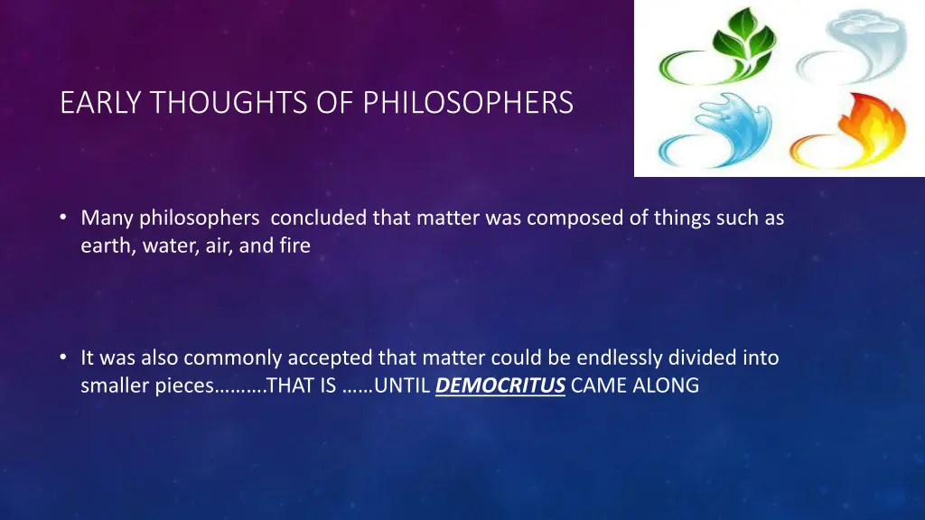 early thoughts of philosophers