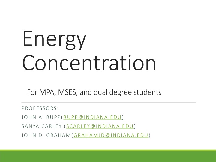 energy concentration