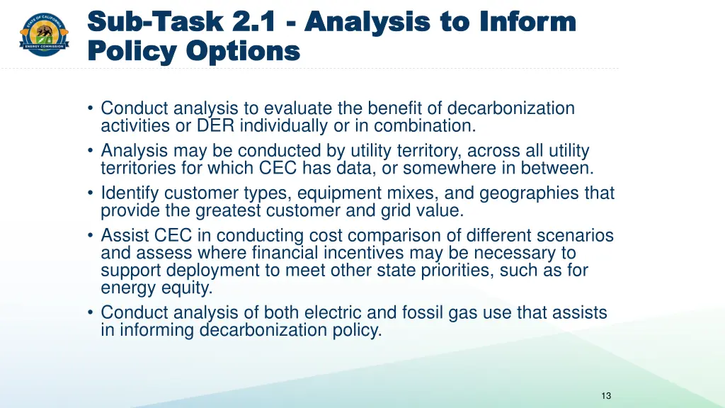 sub sub task 2 1 task 2 1 analysis to inform