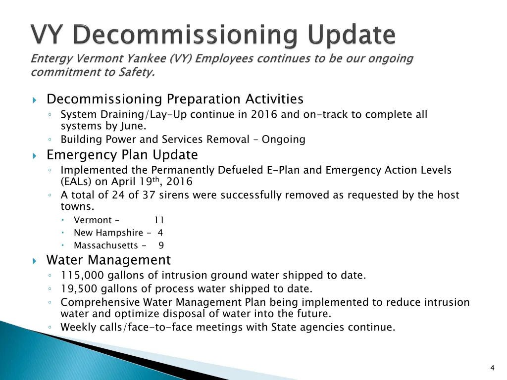 decommissioning preparation activities system