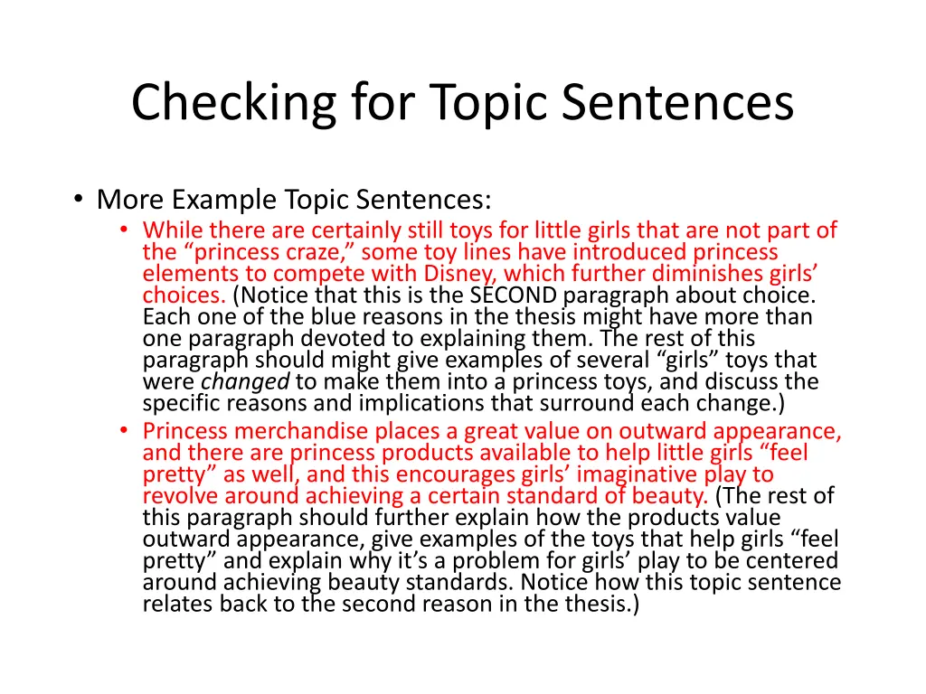 checking for topic sentences 2