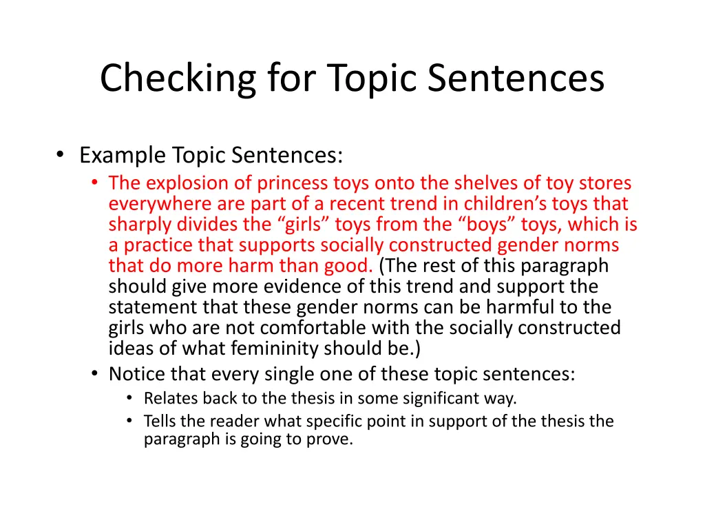 checking for topic sentences 3