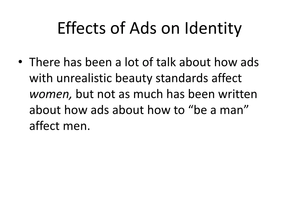 effects of ads on identity