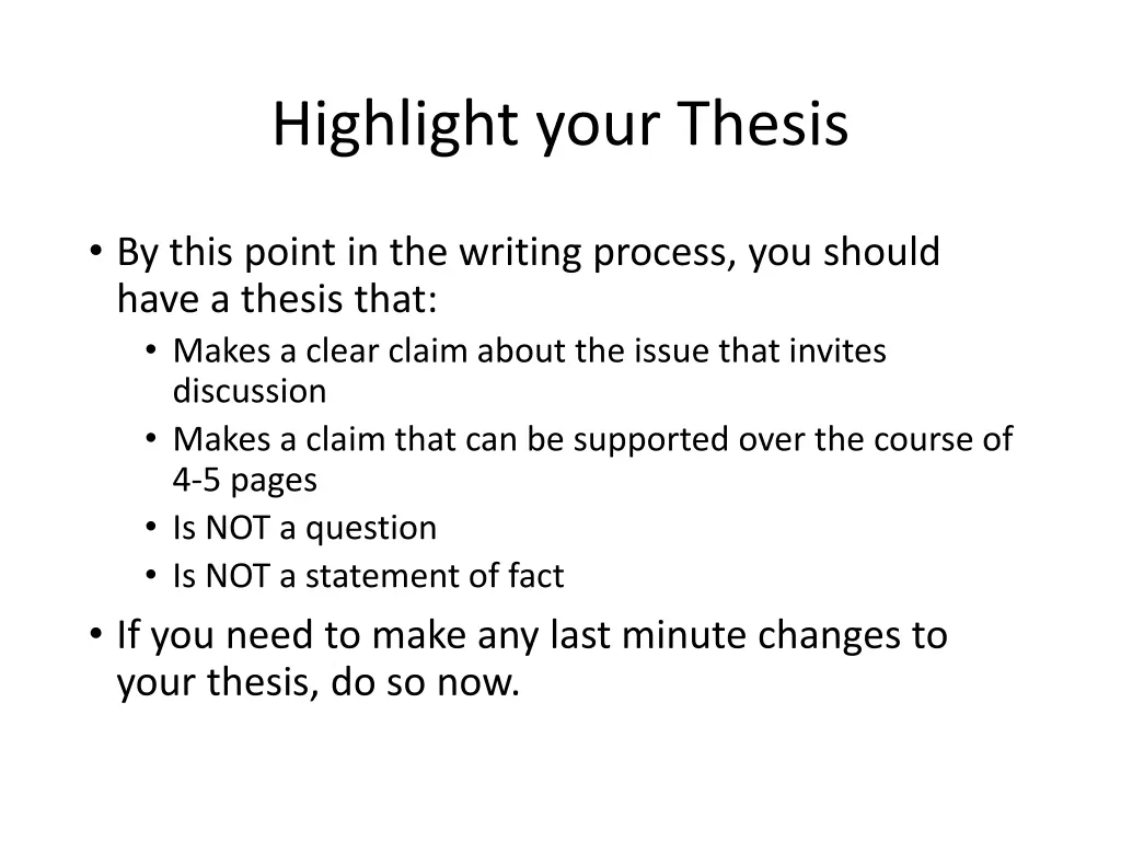 highlight your thesis